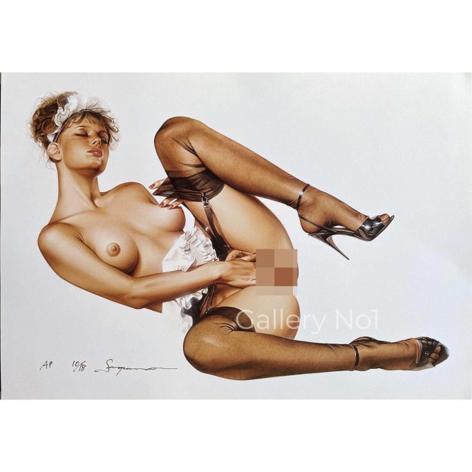 Find a Hajime Sorayama print of a maid in stockings for sale