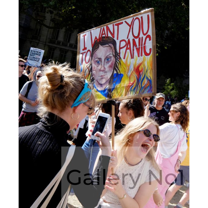 look for a photograph of Climate activist at the Rebellion protest, London