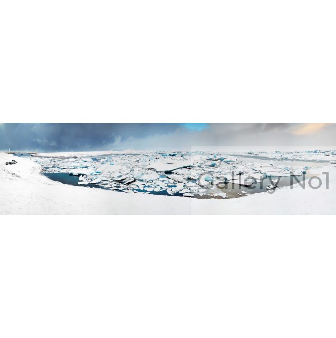 Find a great panoramic photograph of Jokulsarlon, Iceland for sale