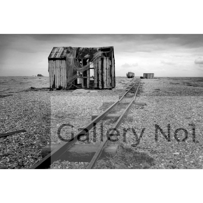 Search for photograph of the track and abandoned fishing hut on Dungeness beach for sale